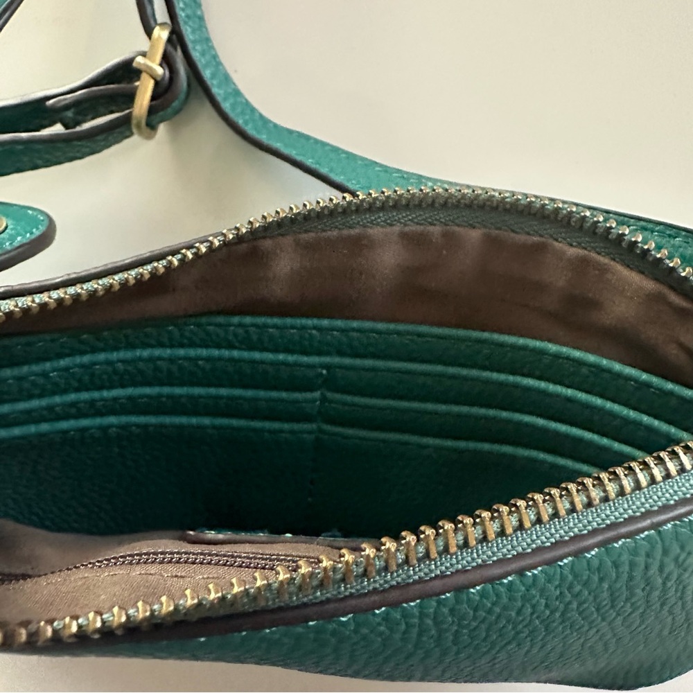 NWOT Joy Susan Teal Crossbody Bag Convertible Wristlet Faux Leather - Picture 7 of 10